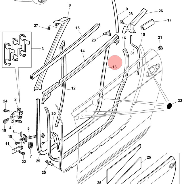 07-11 BENTLEY CONTINENTAL GTC FRONT LOWER DOOR SEAL WEATHERSTRIP  RUBBER OEM  