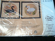 The Creative Circle 1128 Ivory Swan W/ Babies Pond Stamped Embroidery Kit NIP