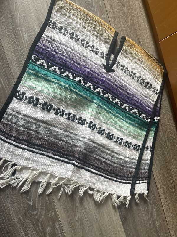 Kid's traditional Mexican poncho blanket costume serape purchased & made Mexico