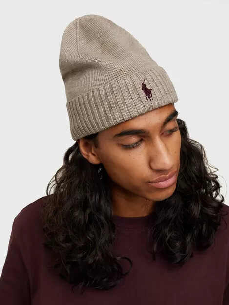 NUOVA polo ralph Lauren NATURALE MERINO PONY 1SFA CAPPELLO BERRETTO UNISEX INVERNO