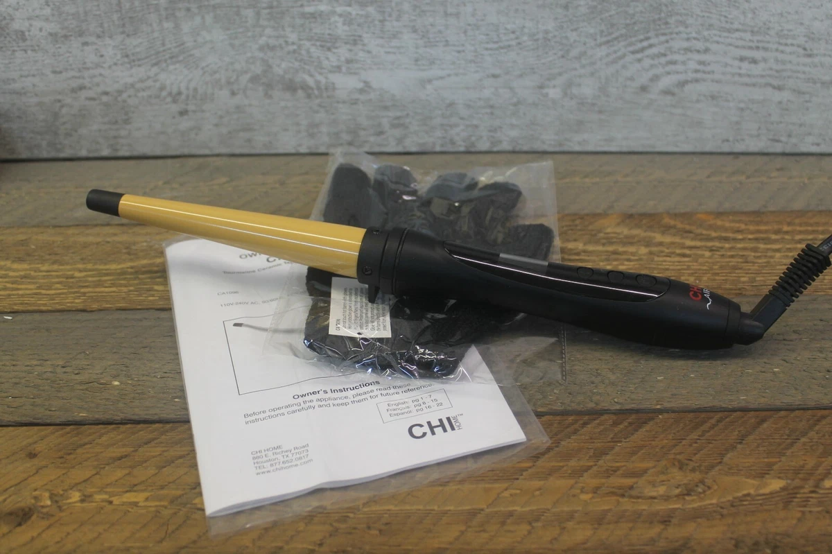 CHI Air CA1096 Curling Iron Texture Ceramic Tourmaline Styler ONYX BLACK NEW N1