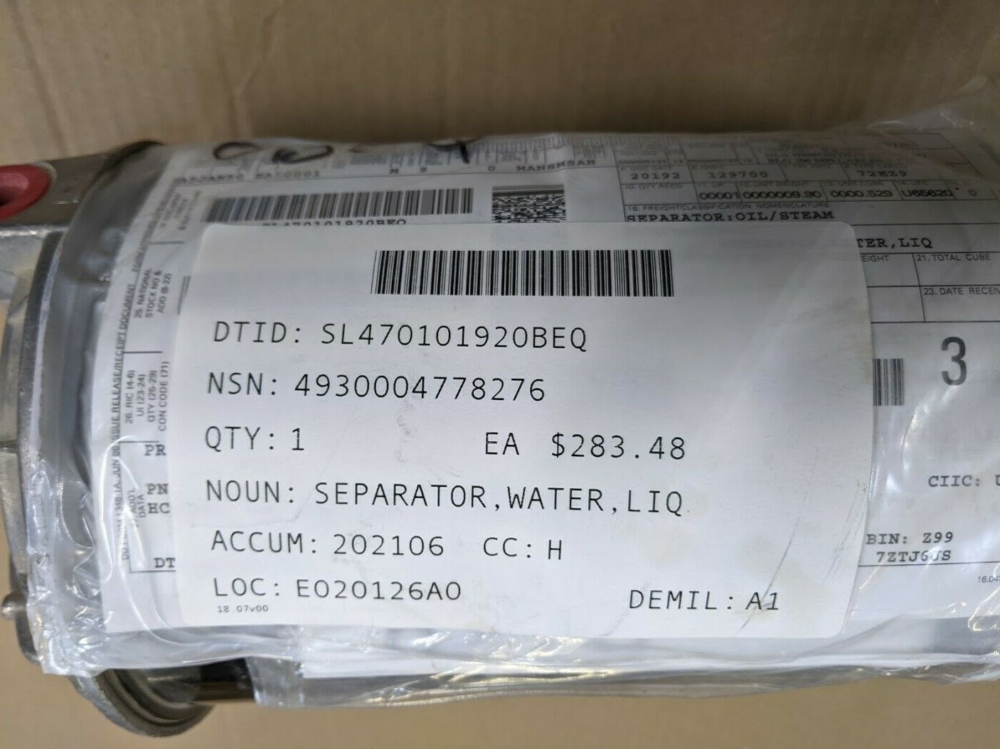 SEPARADOR DE AGUA COMBUSTIBLE L QUIDO CUMMINS 256172S M939 5 TONELADAS 
