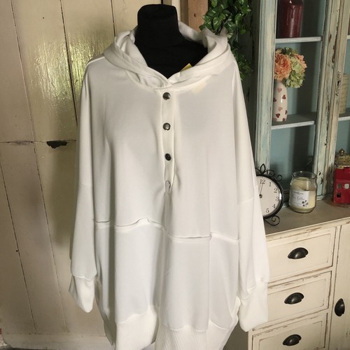 New Shein Curve White Hoodie Size 4xl =uk 20/22/24,69” Bust