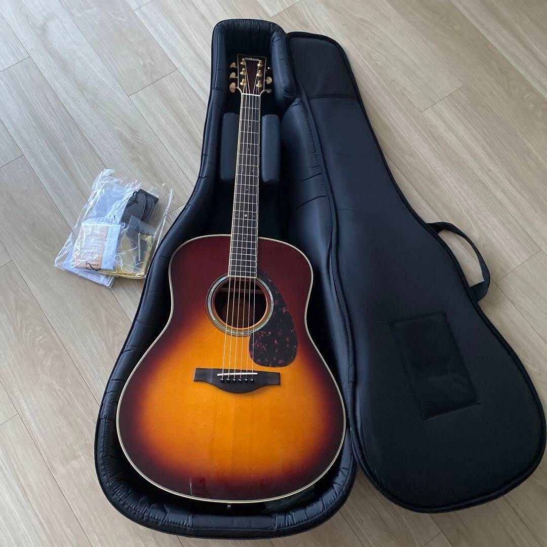 YAMAHA LL6BS Acoustic Guitar with Protective Hard Shell Case