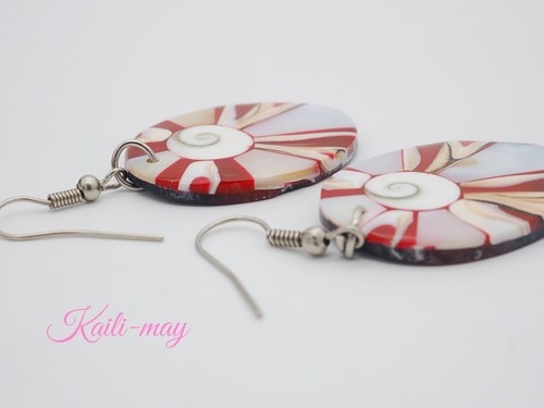 MOTHER OF PEARL SHIVA SHELL WITH CORAL TREE IN OVAL SHAPE - Picture 7 of 9