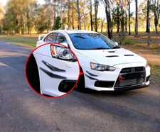 4x Black Bumper Lip Fins Canards Splitter Diffuser Spoiler Valence Chin Sporty