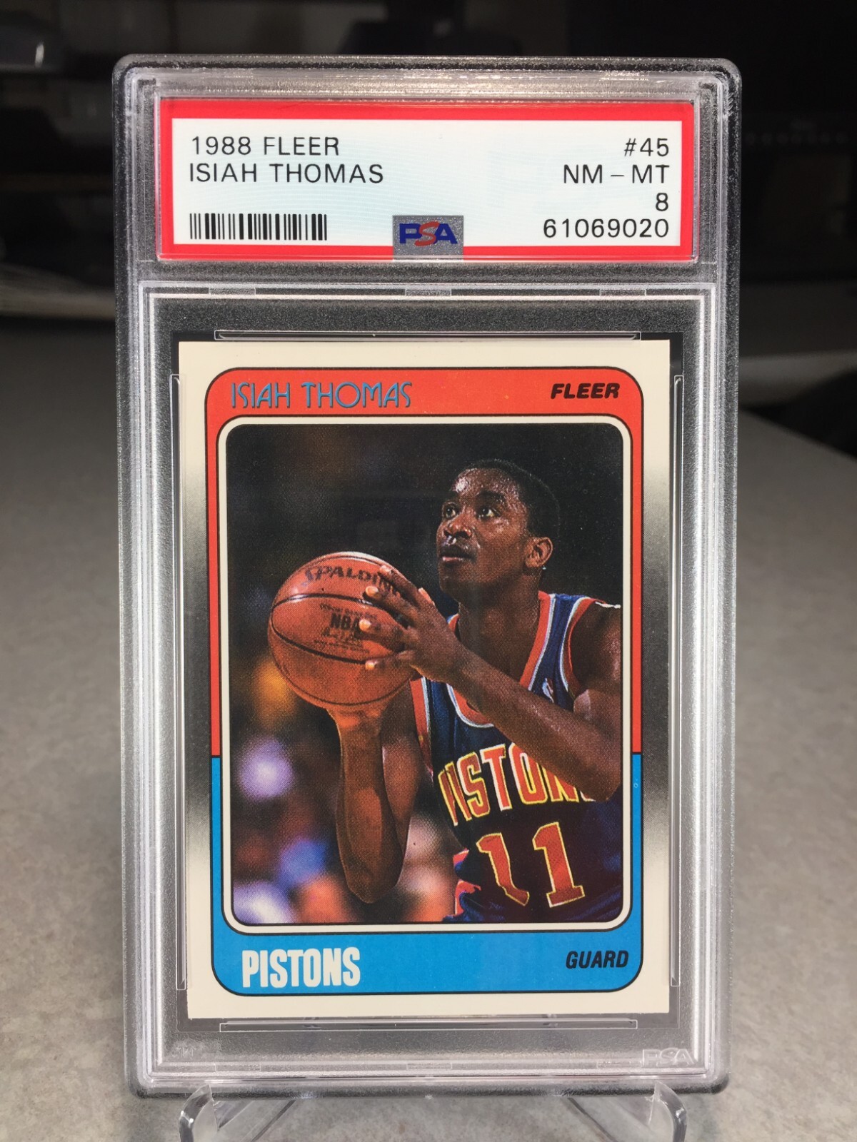 1988 Fleer Isiah Thomas #45 - PSA 8 - Detroit Pistons