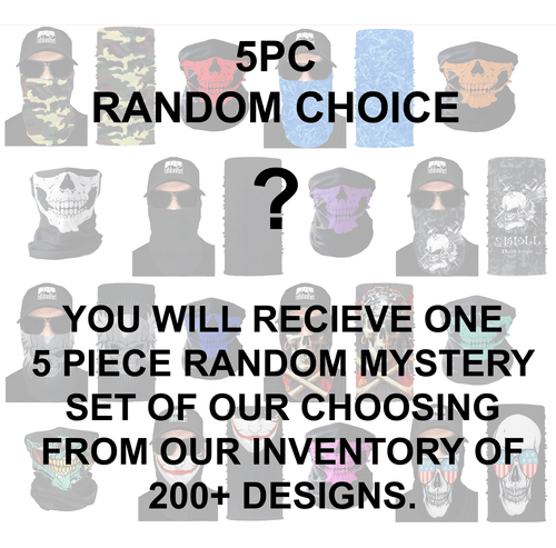 Random Face Mask Set Assorted Neck Gaiter Cover Shield Reusable Bandana Washable - Afbeelding 11 van 13