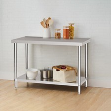 60/90/120/150/180cm Work Bench Stainless Steel Worktop Work Bench+backplash