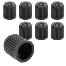 8X BLACK Plastic Tire Valves Air Dust Cover Stem Caps for Wheel Car SUV Bike