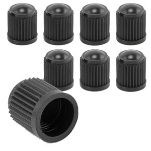 8X BLACK Plastic Tire Valves Air Dust Cover Stem Caps for Wheel Car SUV Bike 