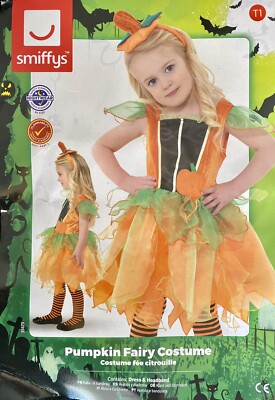 Pumpkin Fairy Costume Cute Halloween Dress and Headband Size Age 3-4 New |  eBay