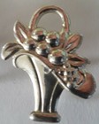 Vtg Set/2 Sterling Flower Basket & Flower with Leaves Bouquet Screwback Earrings — photo 5