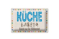 Blechschild Hinweis 20X30 Cm KüChe Eintritt Nur FüR Hilfsbereite Deko Schild