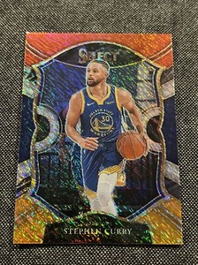 Stephen Curry 2020 Select #57 Concourse Red White Orange Shimmer