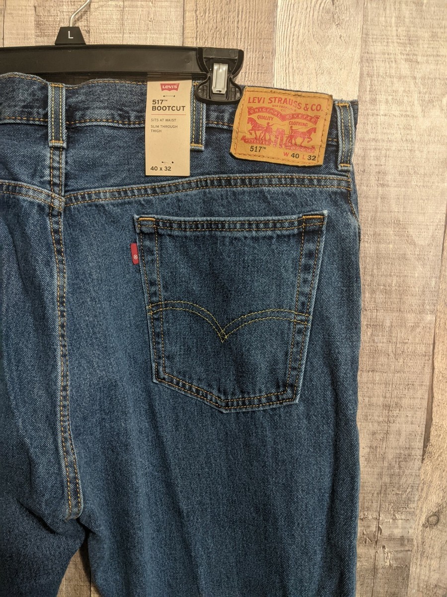 LEVI'S 517 BOOTCUT DENIM JEANS MENS SIZE 40X32 ZIP FLY NEW WITH