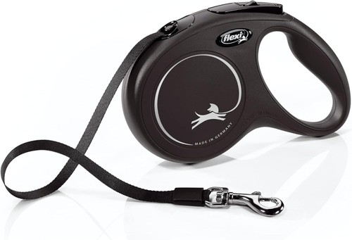 Flexi 25210769: Classic Retractable Tape Dog Leash, Blk Medium, 16 ft, Black