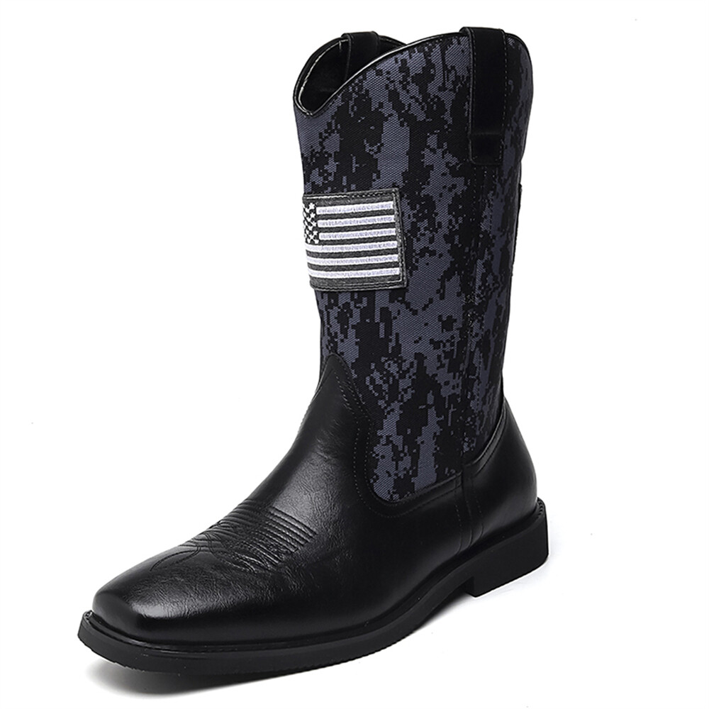 Men's Cowboy Western Boots Mens Square Toe Sport Patriot Western Boot