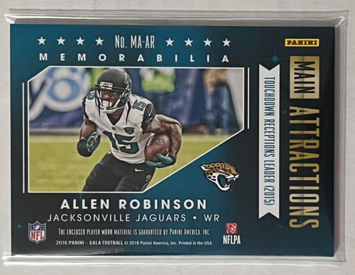 ALLEN ROBINSON /25 2016 PANINI PLAYER WORN PATCH RELIC CARD JACKSONVILLE JAGUARS - Picture 2 of 2