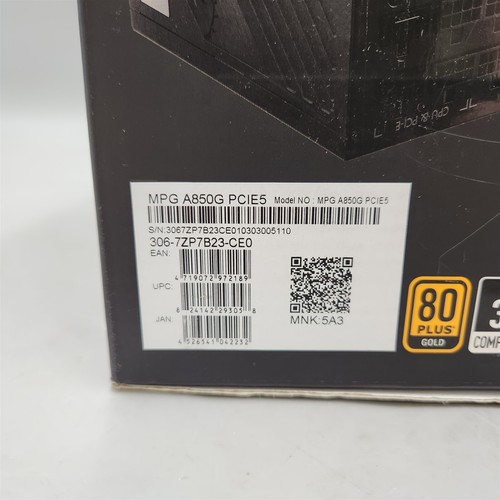 MSI MAG A850GL PCIE 5 & ATX 3.0 Full Modular 80 Plus Gold Certified 850W ATX PSU - Bild 2 von 3