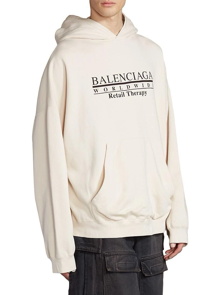 Felpa con cappuccio unisex BALENCIAGA Retail Therapy Logo taglia 2 $895