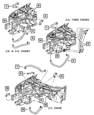 Genuine Mopar Heater Return Hose 4596712AG