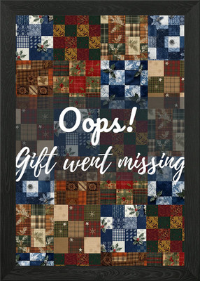 Oops! Gift went missing patchwork Framed Wall Art Poster Canvas Print Picture