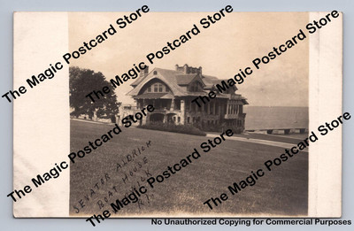 Senator Aldrich Boat House WARWICK Rhode Island RPPC Antique Photo UDB 1900s