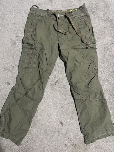 Vintage Y2K Gap Cargo Pants Mens Size XL Green Paratrooper Baggy