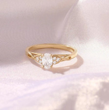 1.2 Ct Oval Cut Lab Grown Diamond Twisted Wedding Ring Solid 14K Yellow Gold VS1