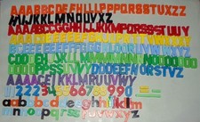 245 Vintage Upper Lower Case Magnetic Plastic Letters Numbers Alphabet Mixed Lot