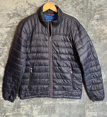 Tommy Hilfiger Packable Quilted Puffer Jacket Mens Medium Navy Lightweight Coat
