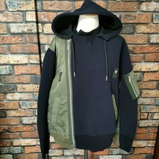 Sacai Sponge Sweat Hoodie Blouson 2-Way Used Navy Size M