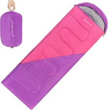 Clostnature Sleeping Bag for Adults and Kids - Lightweight 3 Lbs, Purple 