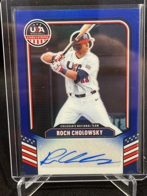 2026 Panini Stars & Stripes Prizm Roch Cholowsky Blue Prizm Auto #4/49