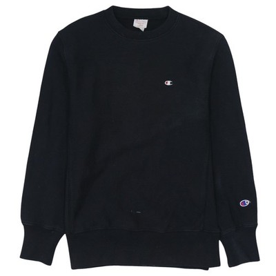 Champion Herren Schwarz Large Pullover Rundhals Sweatshirt