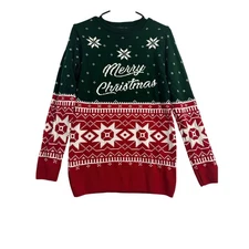 Boohoo Man Merry Christmas Sweater M Nordic Fair Isle