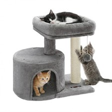 Cat Tree, Small Cat Tower with Sisal Scratching Post, Plush Condo with Padded...