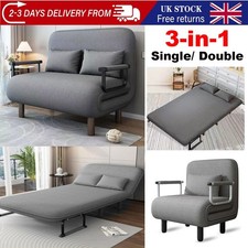Fabric Sofa Bed Sleeper Couch Sofabed Settee Recliner Beds Folding & Adjustable