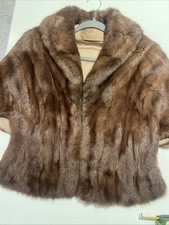 Vintage Brown Mink Stole Cape Capelet Wrap - Real Fur - One size