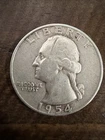 1954-P Washington Quarter 90% Silver Coin Uncertified Circulated