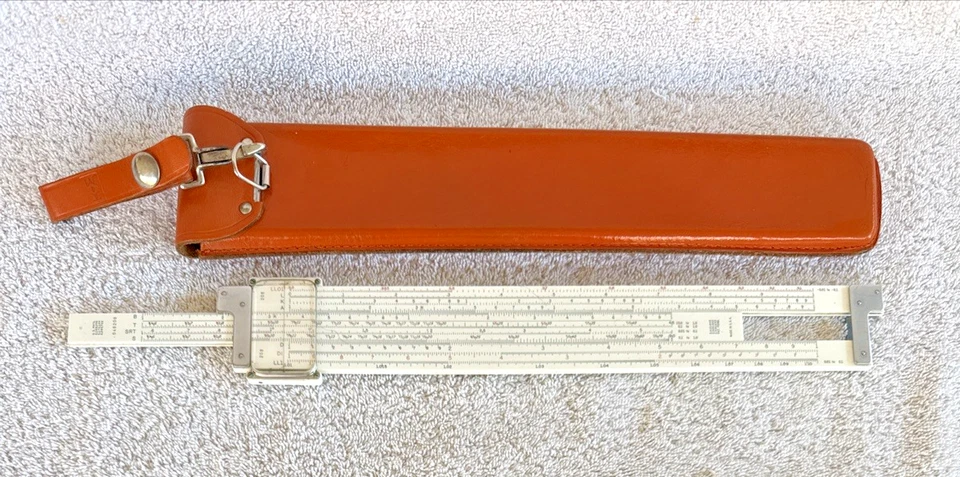 Regla deslizante K&E vintage Keeffe & Esser Co. #4181-3 con estuche de cuero hecha en EE. UU. Foto 2 de 4