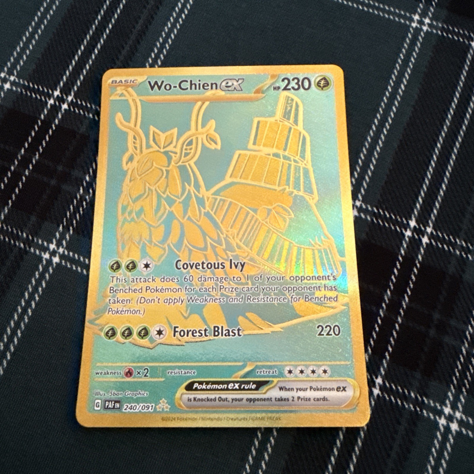Pokémon TCG Wo-Chien EX Scarlet & Violet Paldean Fates Holo Rare Card 240/091