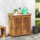 Armario de Jardín con puerta Marrón Madera de Acacia Sólida Interior vidaXL vida