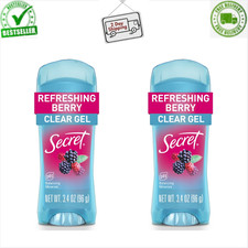 2pk Secret Antiperspirant Deodorant Clear Gel Berry Fresh, Long Lasting, 3.4 oz