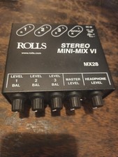 Rolls MX28 MINI-MIX VI Mezclador de Línea Estéreo Verdadero de Tres Canales, Rollos Negros