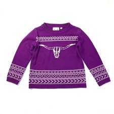 Cotton and Rye Girls' Steerhead Sweater - Purple - Size M Medium 8