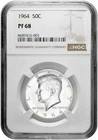 1964 50c Silver Proof Kennedy Half Dollar NGC Graded PF 68 with New Holder