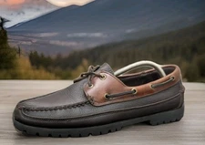 Mens Sperry Top Sider Boat Shoes Loafers Sz 11 M Used Brown Leather Lug Bottom