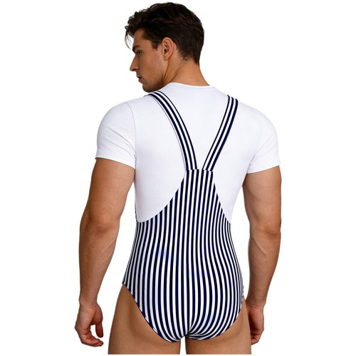 Herren Nachtwäsche V-Ausschnitt Body Ballett Overall Homewear Nachtwäsche Knopf Schritt - Bild 50 von 57